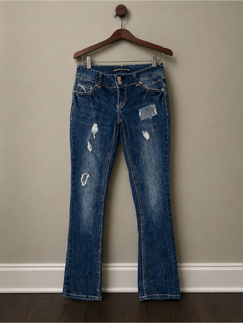 Amethyst Jeans Distressed Bootcut Denim
